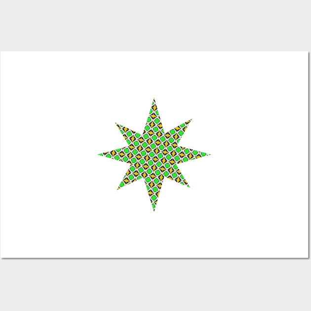 Green and Yellow Diamond Pattern Wall Art by BHDigitalArt